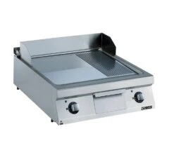 Zanussi EVO900 Electric 800mm 2/3 Smooth 1/3 Ribbed Polished Chrome Sloped Plate Fry Top