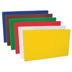 Cutting Board - 6 Pieces - 1 Each Of Blue, Brown, Green, Red, White, Yellow 530x325x20mm - Polyethylene