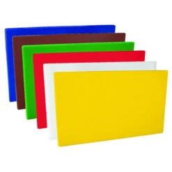 Cutting Board - 6 Pieces - 1 Each Of Blue, Brown, Green, Red, White, Yellow 530x380x19mm - Polyethylene