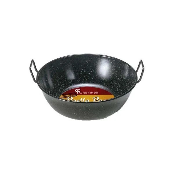 Chef Inox Paella Pan - Enamelled Steel Deep 320mm 3 Chef Inox Paella Pan - Enamelled Steel Deep 320mm