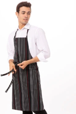 Chef Works Striped Bib Apron - A550 -Best Kitchenware Store A550 BWR 2