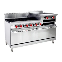 American Range AAR.6B.24RG - 6 Burner Gas Cooktop With 600mm Griddle And Double Oven