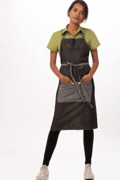 Chef Works Manhattan Bib Apron - AB034 -Best Kitchenware Store AB034 BLK 2