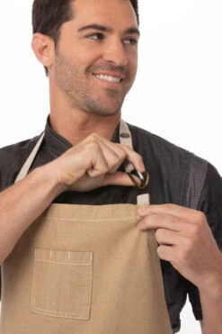 Chef Works Austin Chefs Bib Apron - ABCCD006 -Best Kitchenware Store ABCCD006 NAT 2