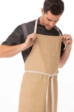 Chef Works Austin Chefs Bib Apron - ABCCD006 -Best Kitchenware Store ABCCD006 NAT 3