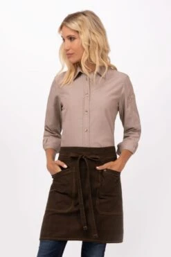 Chef Works Olympia Half Bistro Apron - AHR01 -Best Kitchenware Store AHR01 BRO 0 3