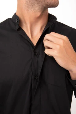 Chef Works Banded Collar Shirt - B100-BLK -Best Kitchenware Store B100 BLK 2XL 3