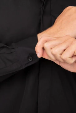 Chef Works Banded Collar Shirt - B100-BLK -Best Kitchenware Store B100 BLK 2XL 4