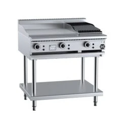Anvil B+S Black BT-GRP6-CBR3 Gas Combination 600mm Grill Plate & 300mm Char Broiler On Stand