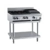 Anvil B+S Black BT-SB4-CBR3 Gas Combination Four Open Burners & 300mm Char Broiler On Stand