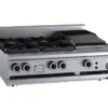 Anvil B+S Black BT-SB4-CBR3BM Gas Combination Four Open Burners & 300mm Char Broiler - Bench Mounted