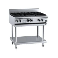 Anvil B+S Black BT-SB6 Gas Six Burner Boiling Top On Leg Stand