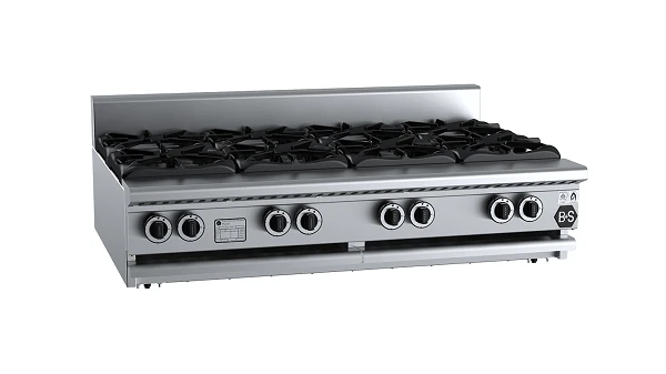 Anvil B+S Black BT-SB8BM Gas Eight Burner Boiling Top - Bench Mounted 3 Anvil B+S Black BT-SB8BM Gas Eight Burner Boiling Top - Bench Mounted