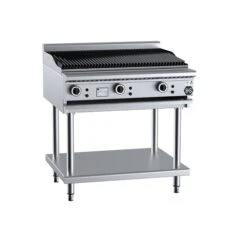 Anvil B+S Black CBR-9 Gas Char Broiler 900mm On Leg Stand