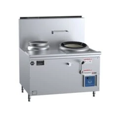 Anvil B+S Black CCF-HP1+1L Gas Single Hole Hi Pac Wok With Left Rear Pot & Side Prep Table