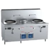 Anvil B+S Black CCF-HP2+1 Gas Double Hole Hi Pac Wok With Centre Pot And Prep Table -Best Kitchenware Store CCF HP2 1
