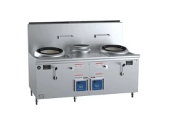 Anvil B+S Black CCF-HP2+1 Gas Double Hole Hi Pac Wok With Centre Pot And Prep Table