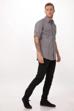 Chef Works Pilot Shirt - DPDS -Best Kitchenware Store DPDS GRY S 2