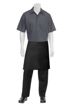 Chef Works Half Black Apron No Pocket - F28NP