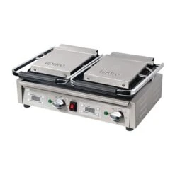 Apuro FC383-A Double Contact Grill Ribbed Plates With Timer