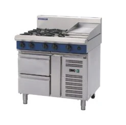 Anvil Blue Seal G516C-RB - 4 Burner Gas Cooktop + 300mm Griddle With Refrigerated Base