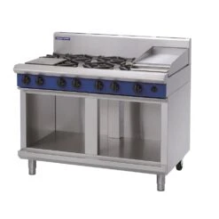 Anvil Blue Seal G518C-CB - 6 Burner Gas Cooktop + 300mm Griddle With Cabinet Base