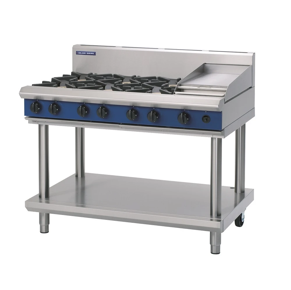 Anvil Blue Seal G518C-LS - 6 Burner Gas Cooktop + 300mm Griddle With Leg Stand 3 Anvil Blue Seal G518C-LS - 6 Burner Gas Cooktop + 300mm Griddle With Leg Stand