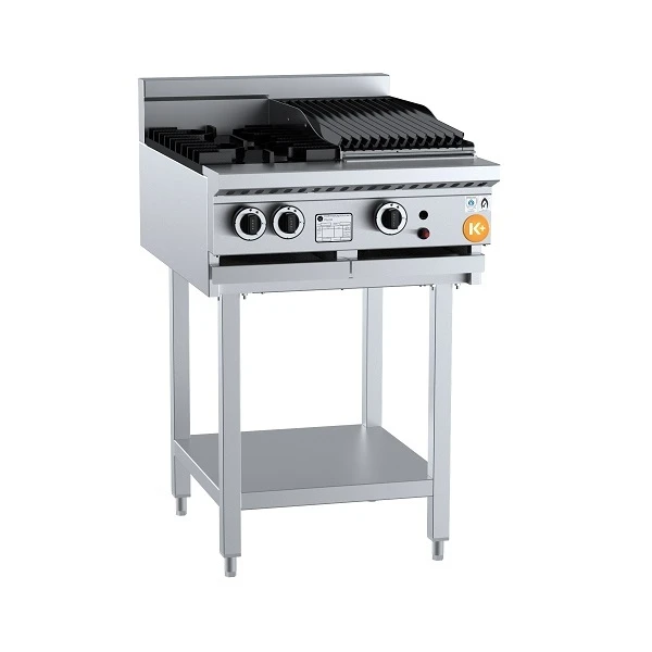 Anvil B+S K+ KBT-SB2-CBR3 Gas Combination Two Open Burners & 300mm Char Broiler On Leg Stand 3 Anvil B+S K+ KBT-SB2-CBR3 Gas Combination Two Open Burners & 300mm Char Broiler On Leg Stand