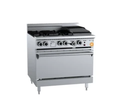 Anvil B+S K+ KOV-SB4-CBR3 Gas Four Open Burners & 300mm Char Broiler With Oven