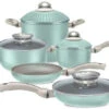 Pensofal 2 Frypans, PastasiBaby/Family, Saucepan, GlassLids - Tiffany Blue (9pc Set) -Best Kitchenware Store PEN 7117