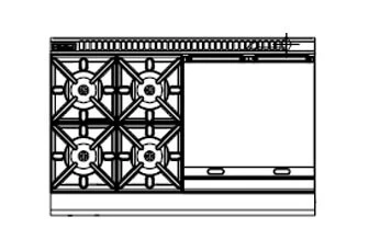 Anvil Waldorf RN8816G - 4 Burner Gas Cooktop + 600mm Griddle With Static Oven 4 Anvil Waldorf RN8816G - 4 Burner Gas Cooktop + 600mm Griddle With Static Oven - Image 2