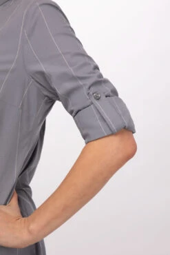 Olympia Chef Works Voce Shirt - SFB03W -Best Kitchenware Store SFB03W GRY XS 3