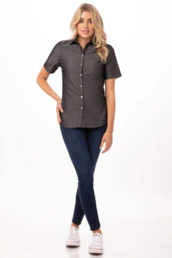 Chef Works Detroit Denim Shirt - SHC03W-BLK -Best Kitchenware Store SHC03W BLK 2XL 2