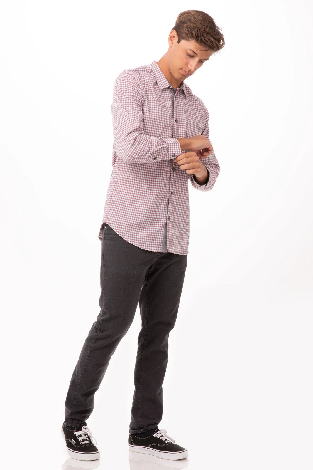 Chef Works Modern Gingham Long Sleeve Dress Shirt - SHC05 5 Chef Works Modern Gingham Long Sleeve Dress Shirt - SHC05 - Image 3