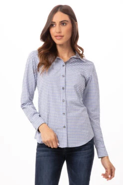 Chef Works Modern Gingham Long Sleeve Dress Shirt - SHC05W