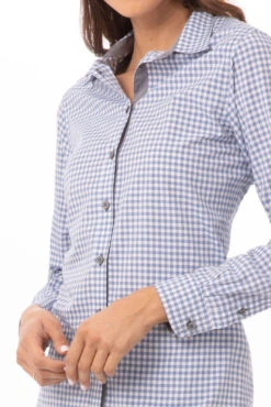 Chef Works Modern Gingham Long Sleeve Dress Shirt - SHC05W -Best Kitchenware Store SHC05W SBE XS 3