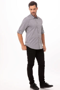 Chef Works Modern Chambray Dress Shirt - SHC06 -Best Kitchenware Store SHC06 GRY S 2