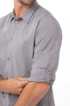 Chef Works Modern Chambray Dress Shirt - SHC06 -Best Kitchenware Store SHC06 GRY S 3