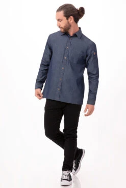 Chef Works Detroit Long Sleeve Denim Shirt - SKL001 -Best Kitchenware Store SKL001 IBL XS 2