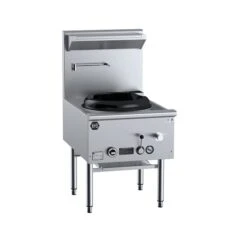 Anvil B+S Black UFWWD-1L Gas Large Single Hole Deluxe Waterless Wok Table