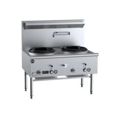 Anvil B+S Black UFWWD-2 Gas Two Hole Deluxe Waterless Wok Table