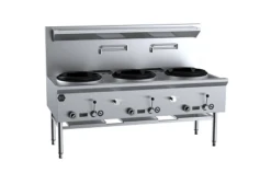 Anvil B+S Black UFWWD-3 Gas Three Hole Deluxe Waterless Wok Table
