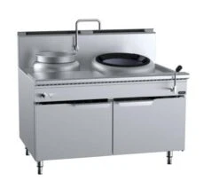 Anvil B+S Verro VCCF-HP1+1L Gas Single Hole Hi Pac Wok With Left Rear Pot - Cabinet Mounted
