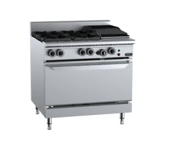 Anvil B+S Verro VOV-SB4-CBR3 - Gas Four Open Burners & 300mm Char Broiler With Oven