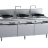 Anvil B+S Verro VUFWWD-3 Gas Three Hole Deluxe Waterless Wok Table - Cabinet Mounted