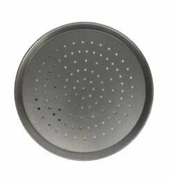 Pizza Tray Perforated - White Steel 15"