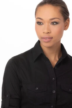 Chef Works Pilot Shirt - WPDS -Best Kitchenware Store WPDS BLK XS 3