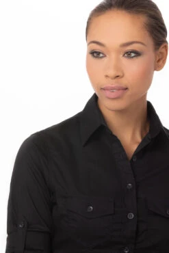 Chef Works Pilot Shirt - WPDS -Best Kitchenware Store WPDS BLK XS 4